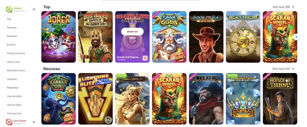Verken de populairste slots bij Nomini Casino met spellen van top providers Populaire slots bij Nomini Casino met titels zoals Joker Cashpot en Big Bass Bonanza